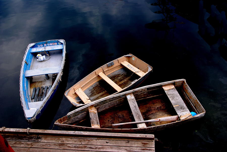 Three Boats - Rockport Photograph by Jacqueline M Lewis