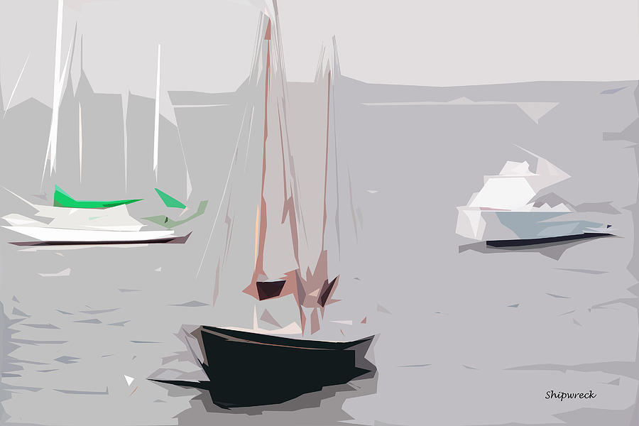 Three Boats Digital Art