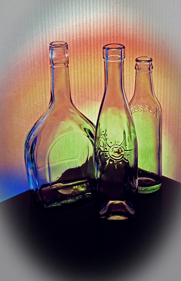 Three Bottles Photograph by Mike Martin