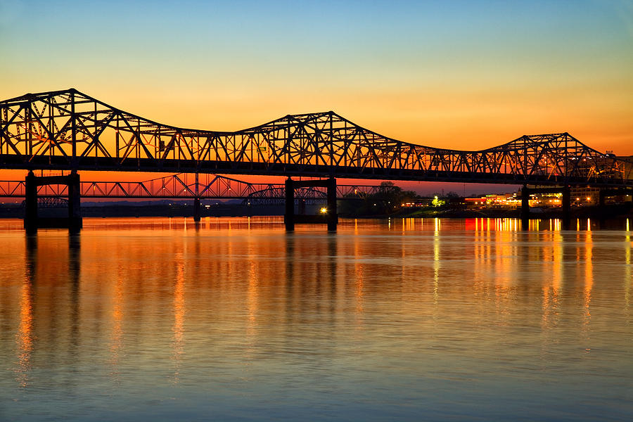Three Bridge Sunset Photograph by Diana Powell