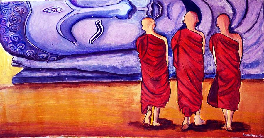 Three budhhist Painting by Anand Karambe