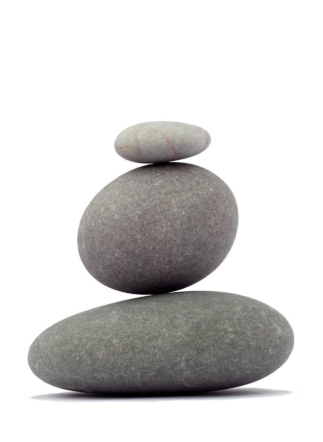 Three Carefully Balanced Smooth Granite Photograph by Rosemary Calvert
