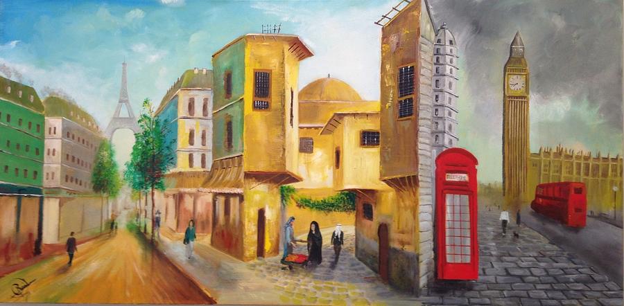 Paris Painting - Three Cities by Rami Besancon Paris Painting - Three Cities by Rami Besancon