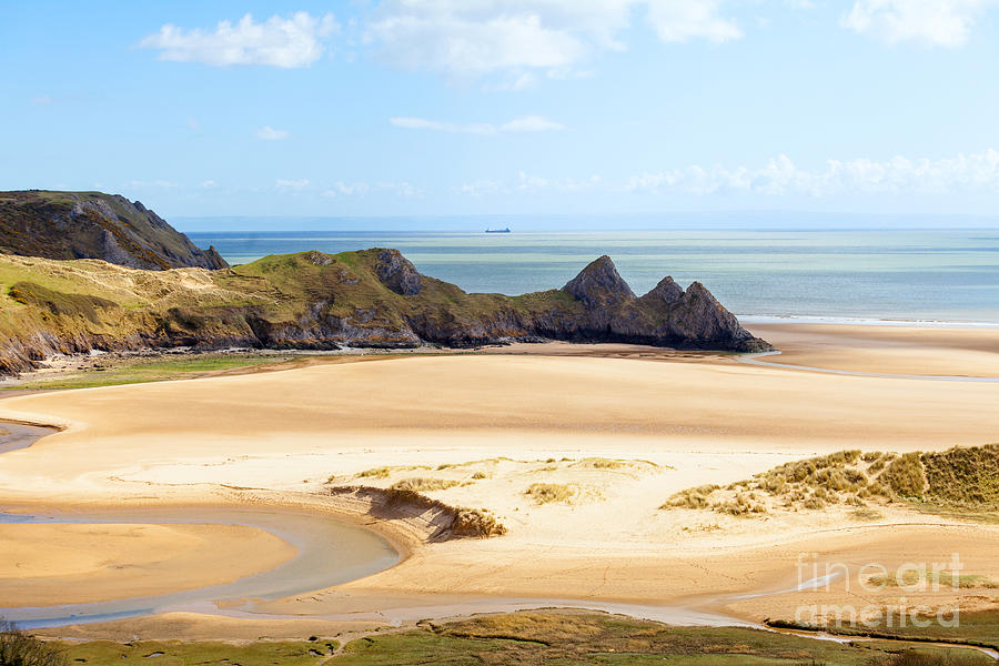 Three Cliffs in the Gower Photograph by Paul Cowan