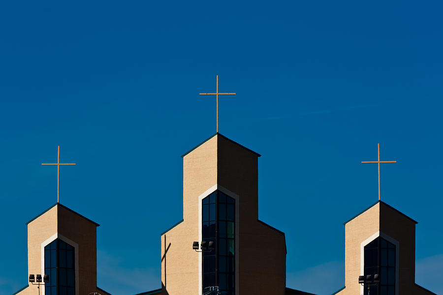 Three Crosses of Livingway Church  Photograph by Ed Gleichman