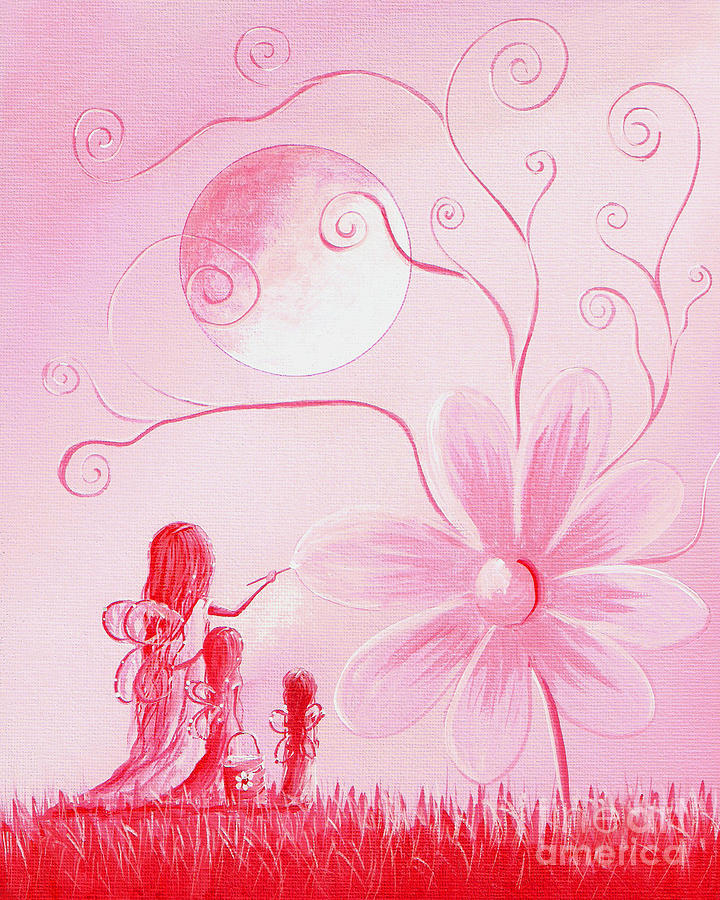 Fairy Painting - Pink Art Prints by Shawna Erback by Moonlight Art Parlour