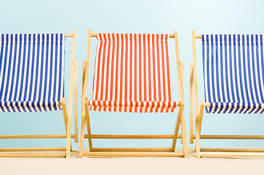 Three deckchairs Photograph by Image Source