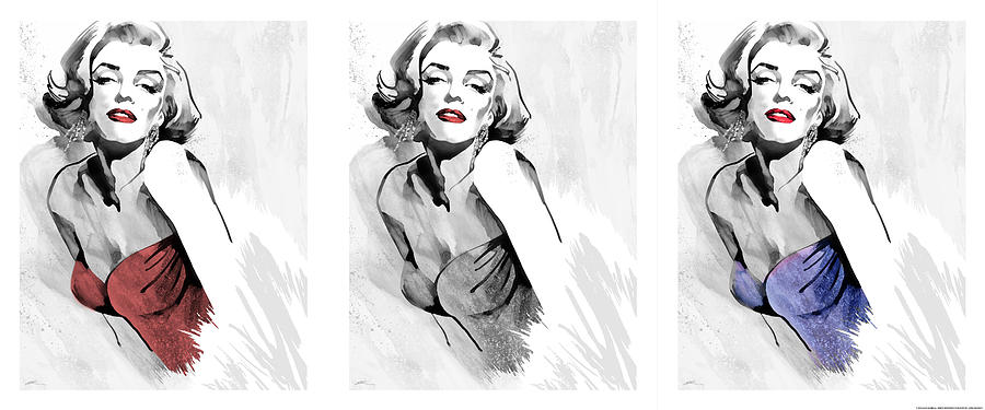 Marilyn Monroe Painting - Three Faces Of Marilyn by Ellie Rahim