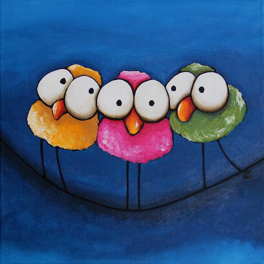 Three fat ladies Painting by Lucia Stewart