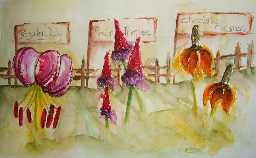 Three Favorite Flowers Painting by Elaine Duras