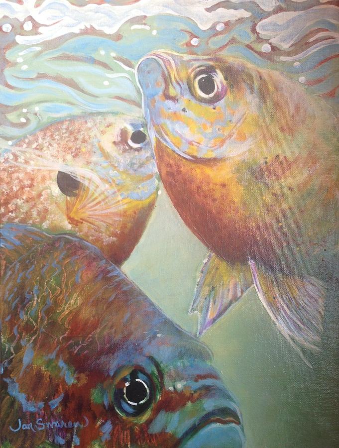 Three Fish Painting by Jan Swaren