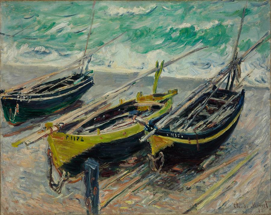 Three Fishing Boats Monet 1886 Painting by Movie Poster Prints