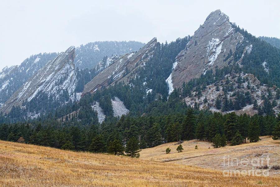 Three Flatirons Boulder Colorado Winter View Photograph by James BO ...