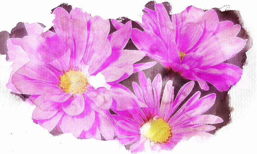 Three Flowers Digital Art by Andrea Barbieri