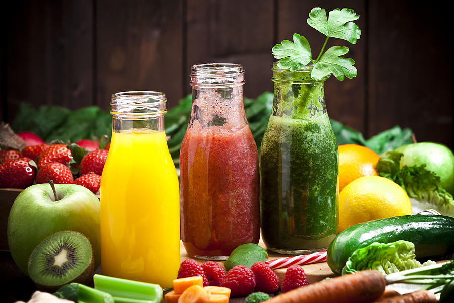 Three fruits and vegetables detox drinks Photograph by Fcafotodigital