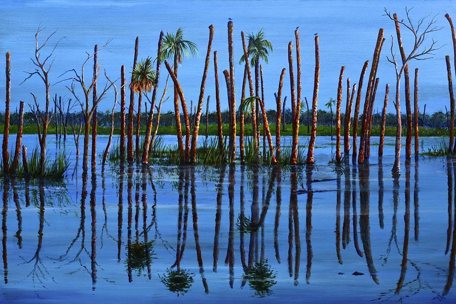 Tree Painting - Three Gators by AnnaJo Vahle