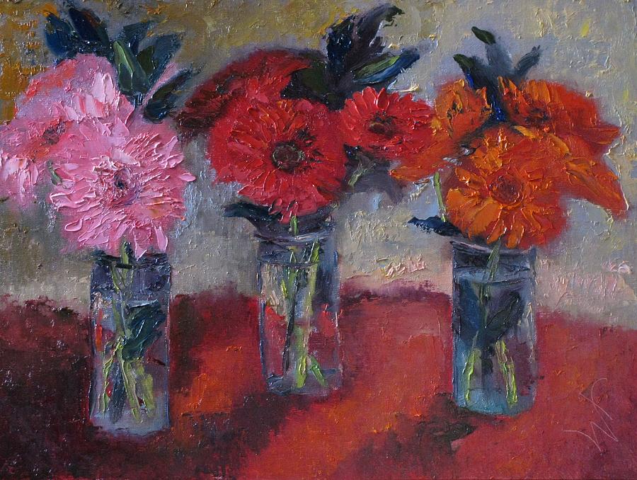 Garden Painting - Three Glasses Full by Wendie Thompson