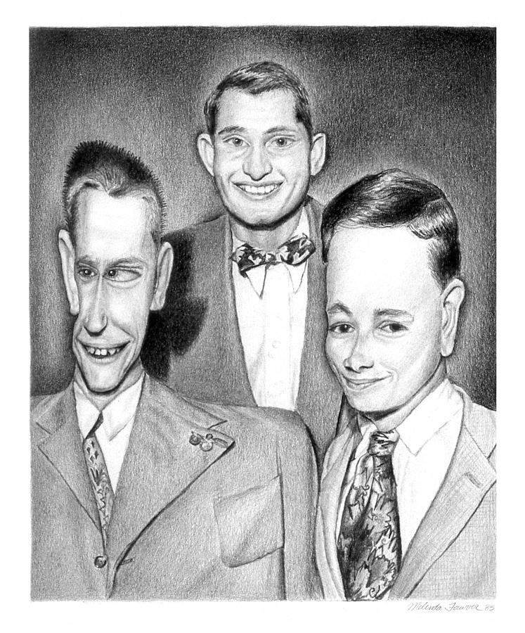 Three Guys Drawing by Melinda Fawver