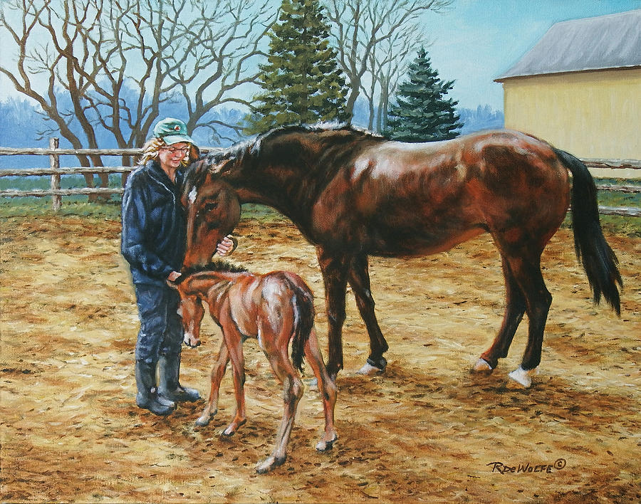 Horse Painting - Three Hearts by Richard De Wolfe