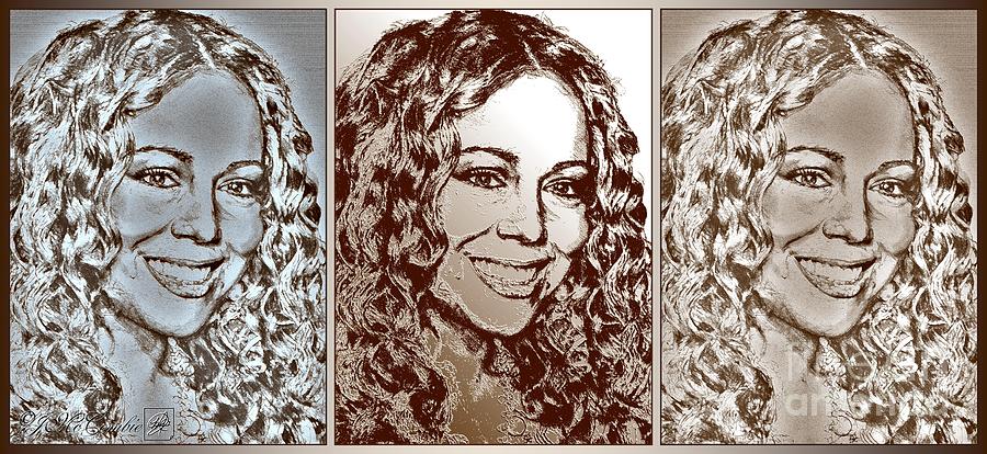 Musician Digital Art - Three Interpretations of Mariah Carey by J McCombie