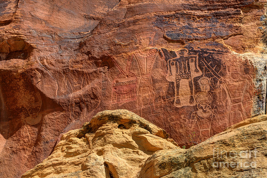 Three Kings Petroglyph - McConkie Ranch - Utah Photograph by Gary Whitton