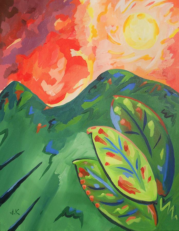 Jungle Painting - Three leaf by David Keenan