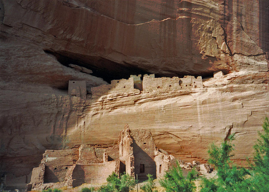 Three Levels of White House Ruins. Canyon de Chelly 1993 Photograph by Connie Fox