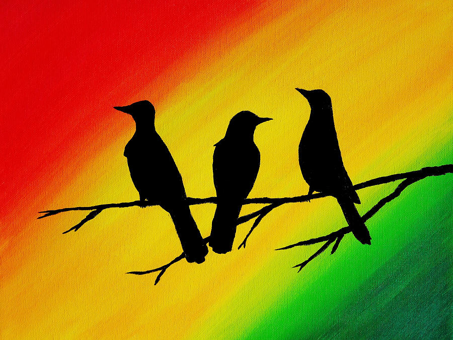 Bob Marley Painting - Three Little Birds Original Painting by Michelle Eshleman