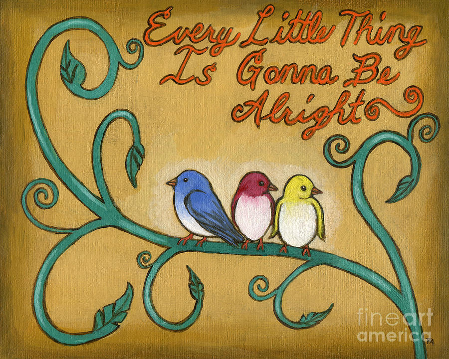Bird Painting - Three Little Birds by Classic Visions Gallery