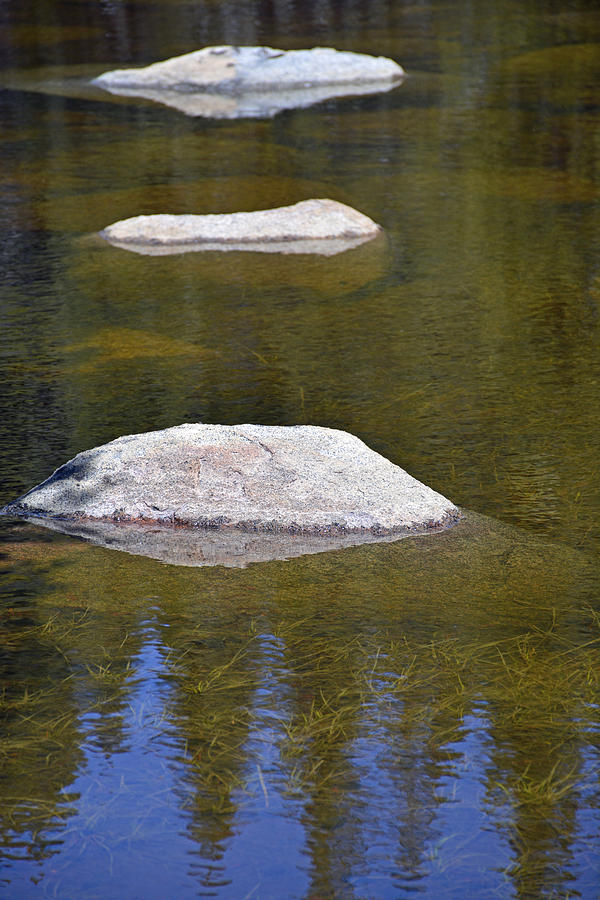 Three Little Boulders in a Mountain Lake Photograph by Bruce Gourley