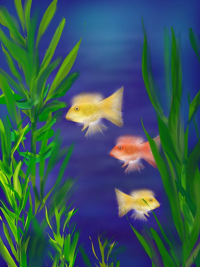 Three little fish Digital Art by Christine Fournier