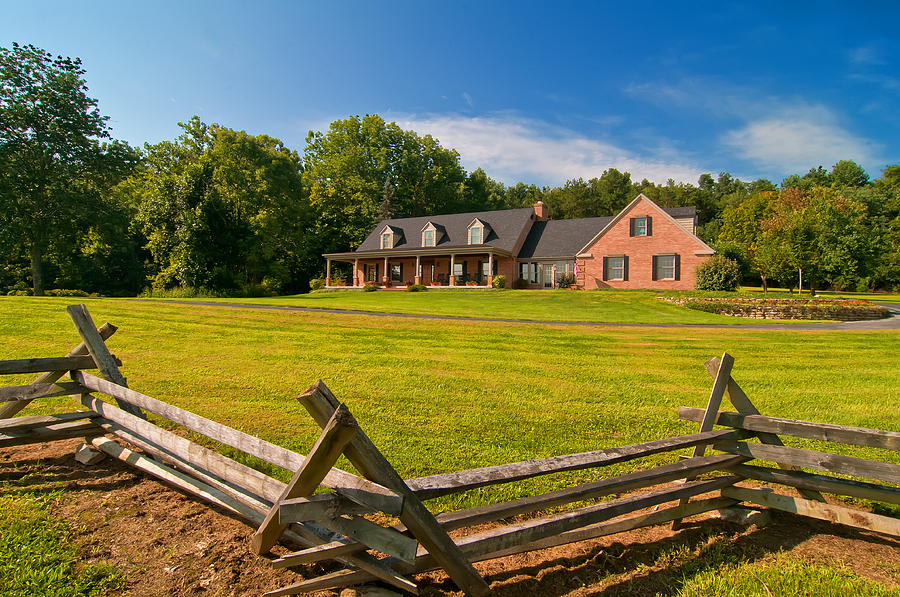 Three Looking Over Fence To House Photograph by Randall Branham - Fine ...