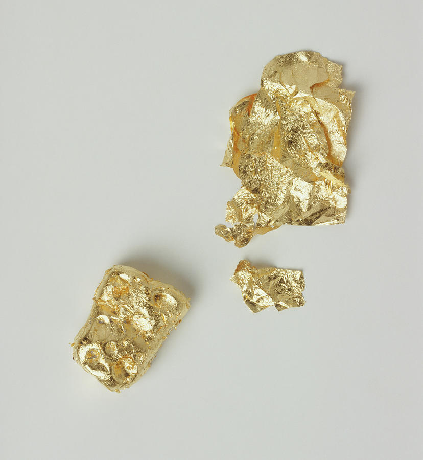 Three Lumps Of Gold Photograph By Dorling Kindersley Uig