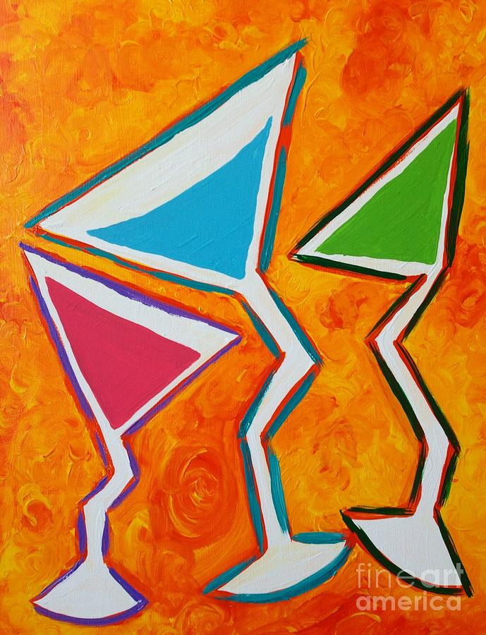 Three Martinis Painting by Melissa Darnell Glowacki