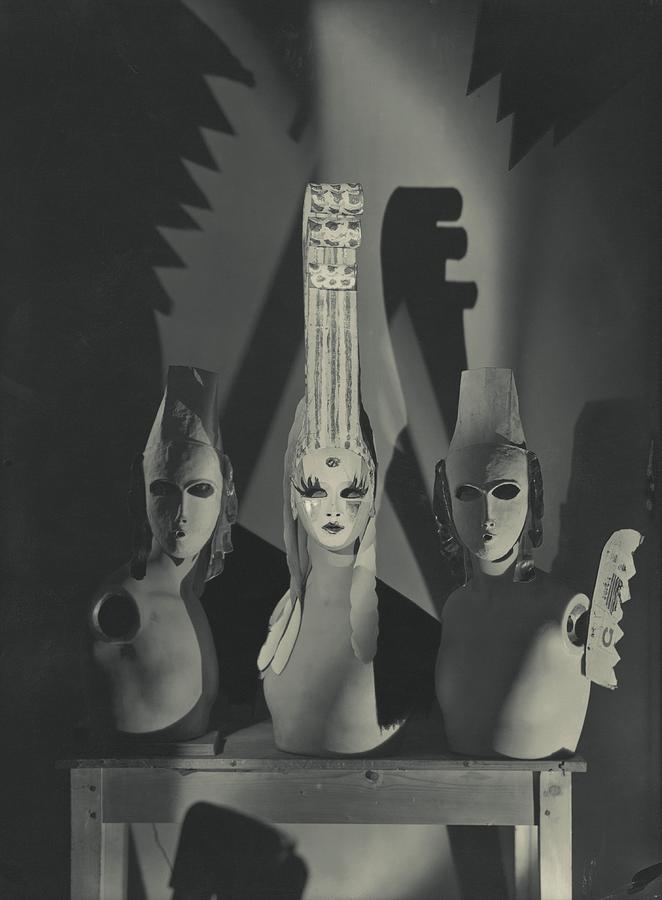 Three Masks Designed By Oliver Messel Photograph by George Hoyningen-Huene