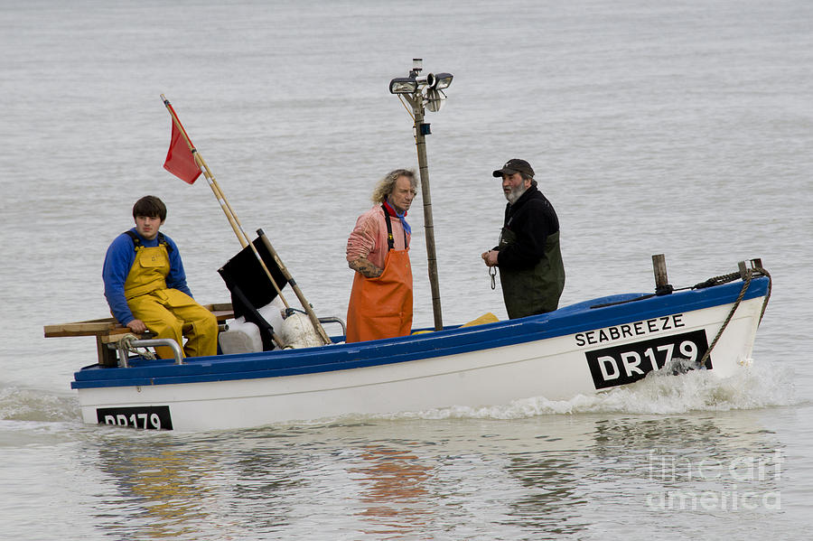Boat Photograph - Three Men in a boat  by Rob Hawkins