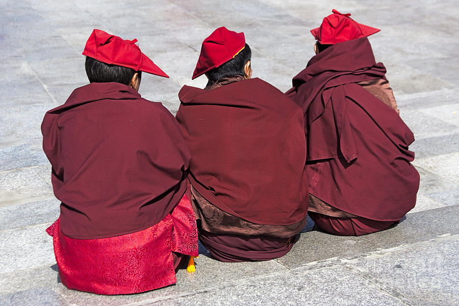 Three Monks Photograph by Hitendra SINKAR
