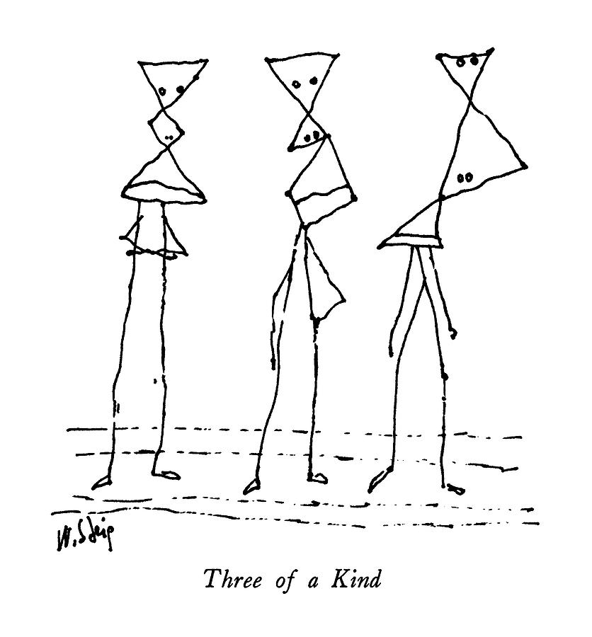 Three Of A Kind Drawing by William Steig