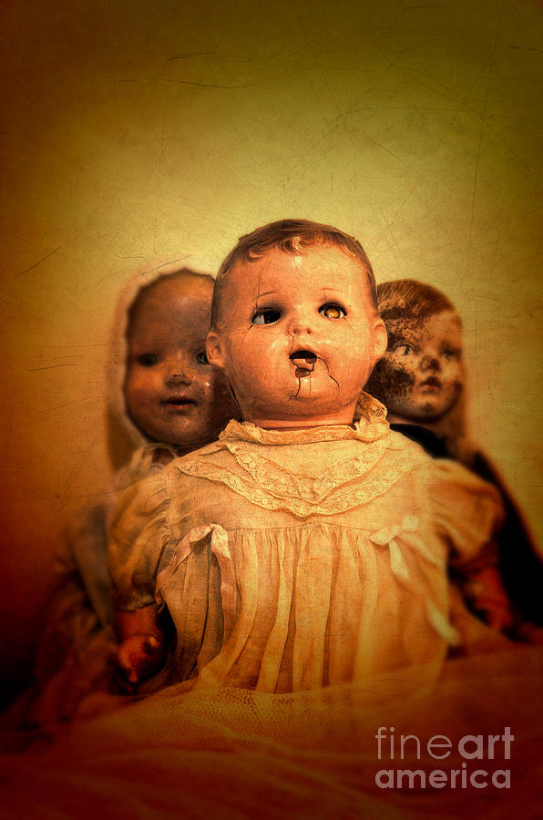Three Old Dolls Photograph by Jill Battaglia