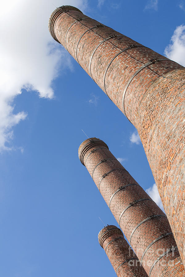 Three old stone chimneys  Photograph by Patricia Hofmeester
