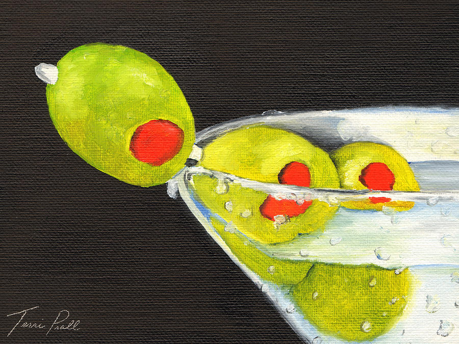 Martini Painting - Three Olives by Terri Prall