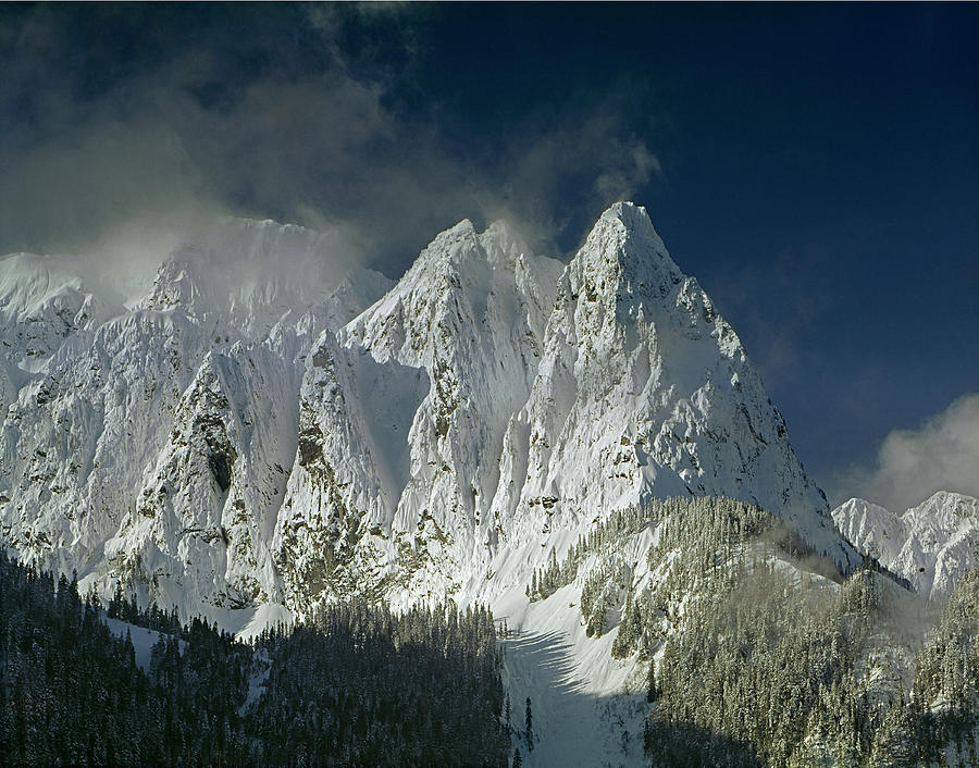Mountain Photograph - 1M4503-Three Peaks of Mt. Index by Ed  Cooper Photography