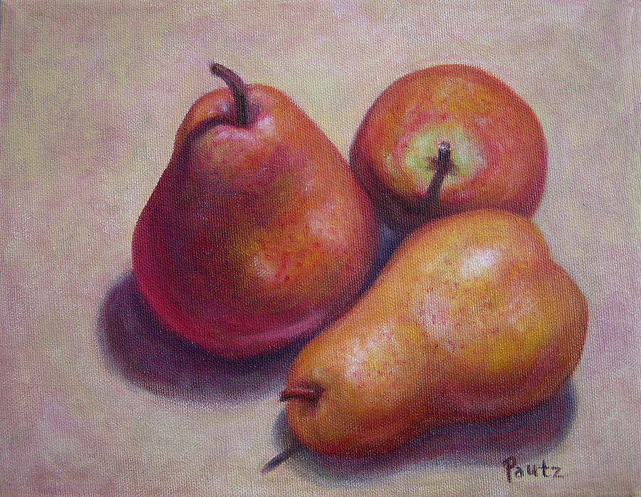 Three Pears #2 Painting by Gay Pautz