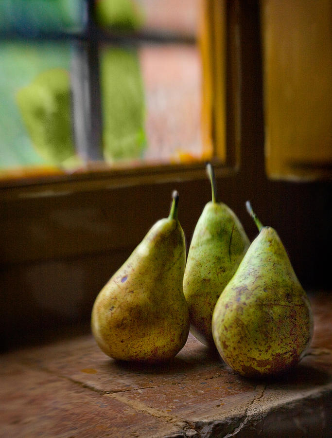 Three Pears in the Window Photograph by Bob Coates