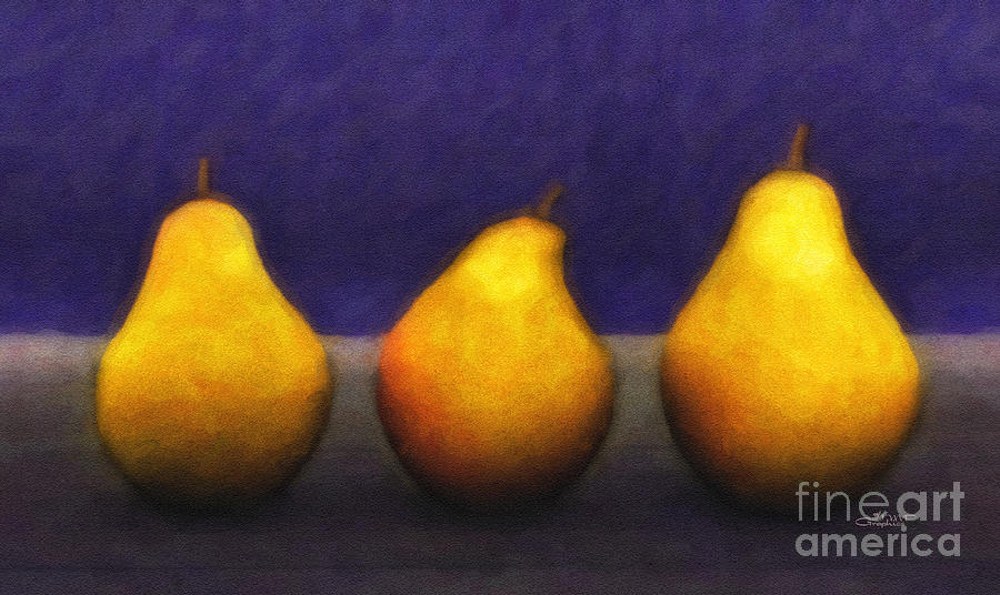 Pear Digital Art - Three Pears by Jutta Maria Pusl
