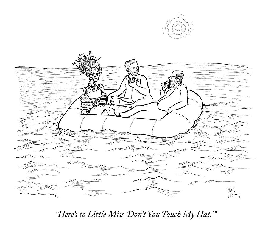 Three People Are In A Lifeboat. Two Of Them Eat Drawing by Paul Noth