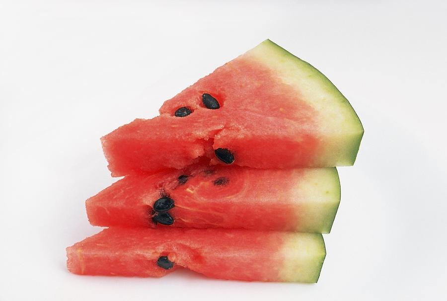 Still Life Photograph - Three Pieces Of Watermelon by Ron Nickel