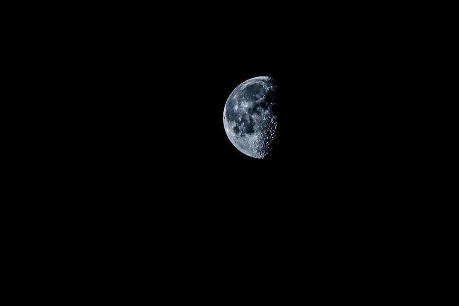 Three Quarter Moon Photograph by Rick Bartrand