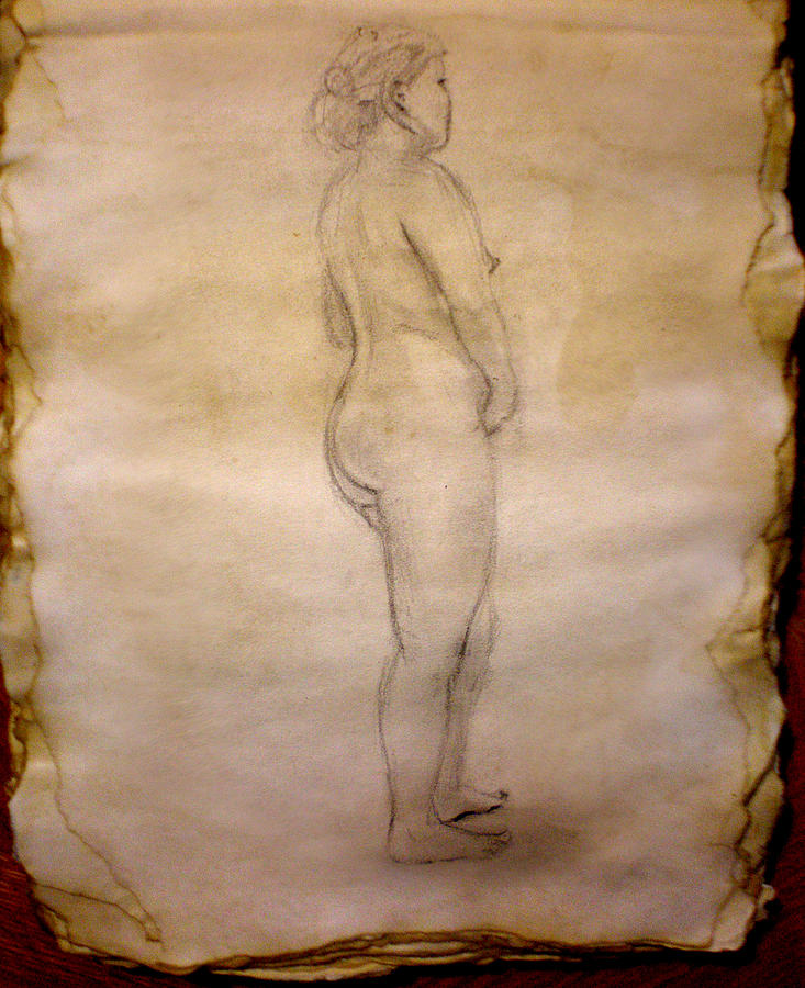 Nude Drawing - Three Quarter Rear by Steve Spagnola