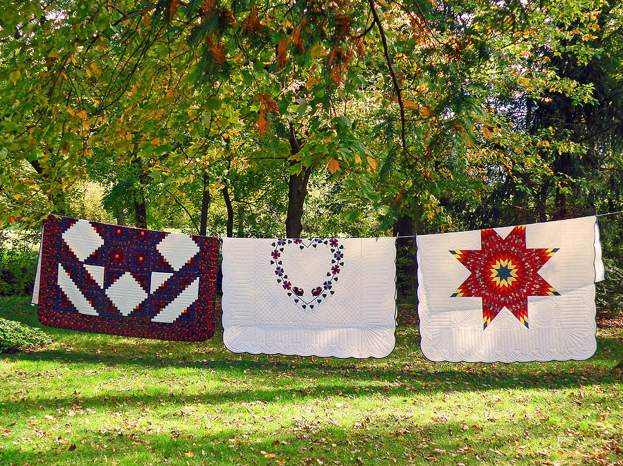Tree Photograph - Three Quilts by Jean Hall